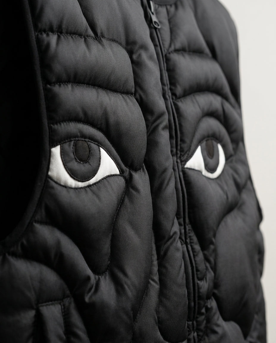 Quilted face and eyes detail